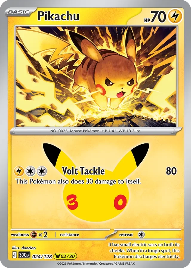 Pikachu 24/158 from 30th Celebration