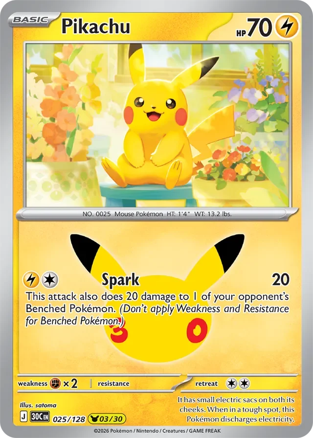 Pikachu 25/158 from 30th Celebration