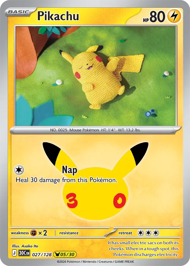 Pikachu 27/158 from 30th Celebration