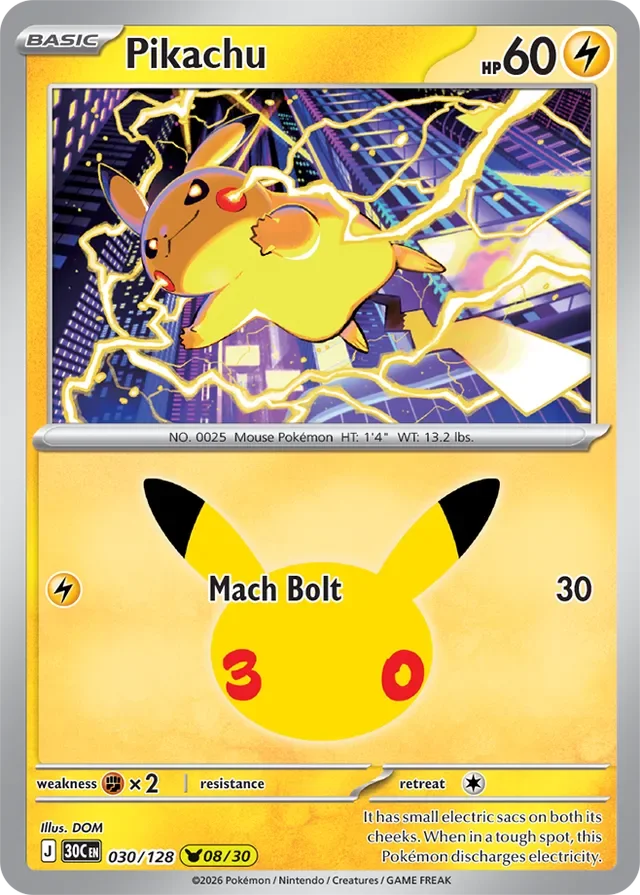 Pikachu 30/158 from 30th Celebration