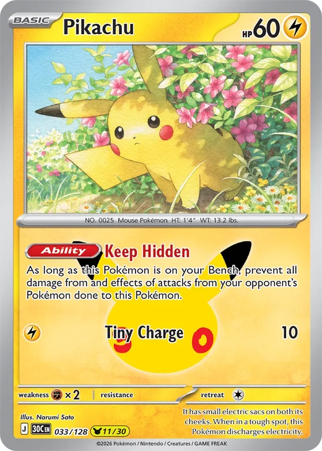 Pikachu 33/158 from 30th Celebration