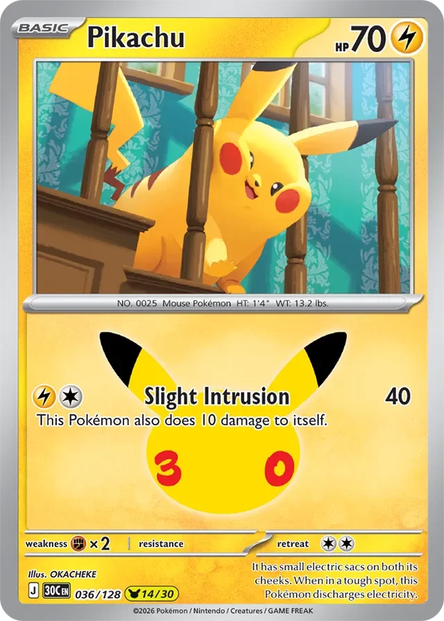Pikachu 36/158 from 30th Celebration