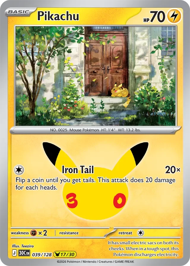 Pikachu 39/158 from 30th Celebration