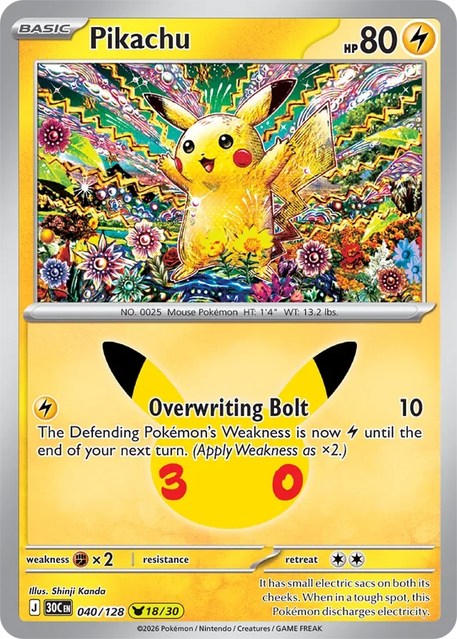 Pikachu 40/158 from 30th Celebration