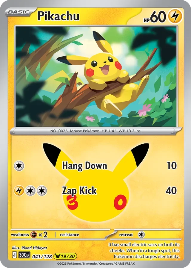 Pikachu 41/158 from 30th Celebration
