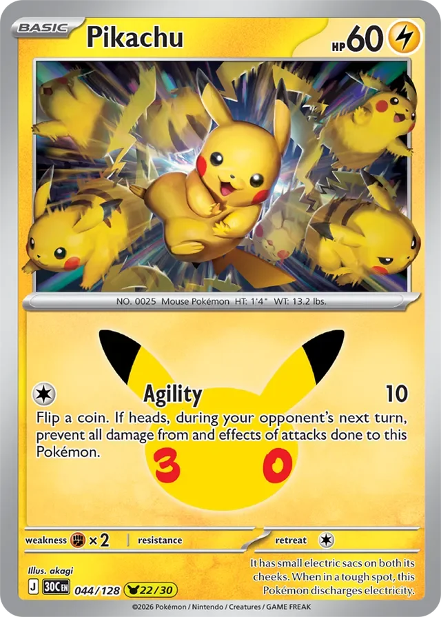 Pikachu 44/158 from 30th Celebration