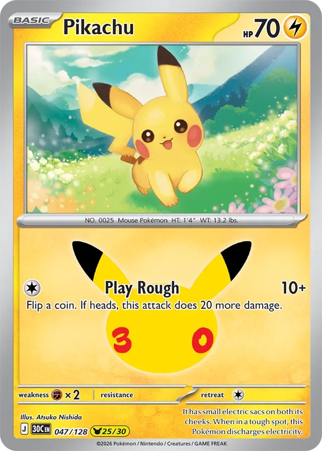 Pikachu 47/158 from 30th Celebration