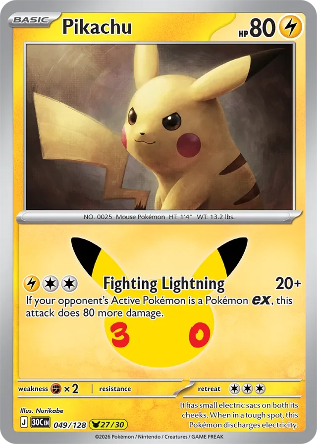 Pikachu 49/158 from 30th Celebration