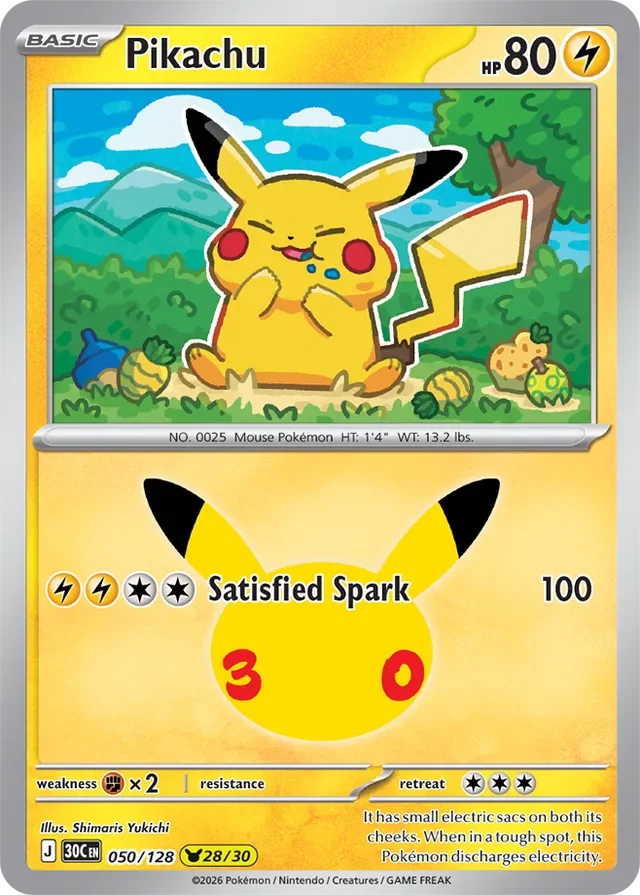 Pikachu 50/158 from 30th Celebration