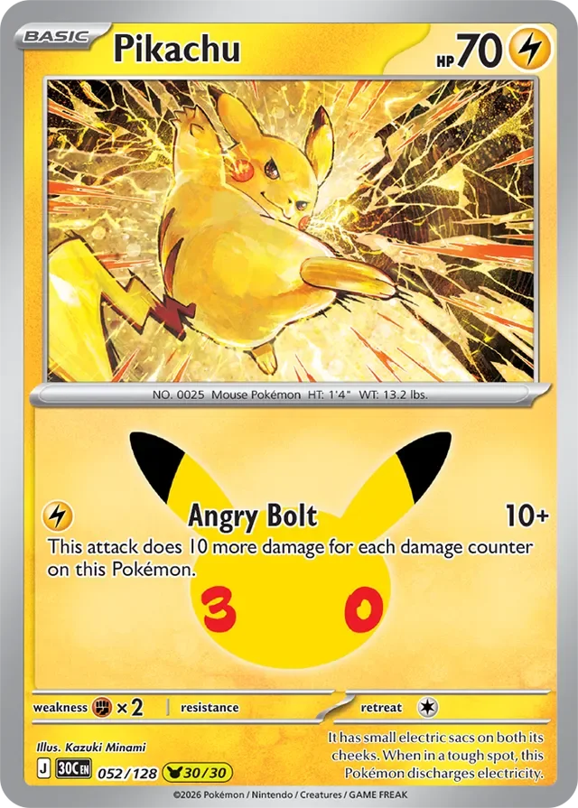 Pikachu 52/158 from 30th Celebration