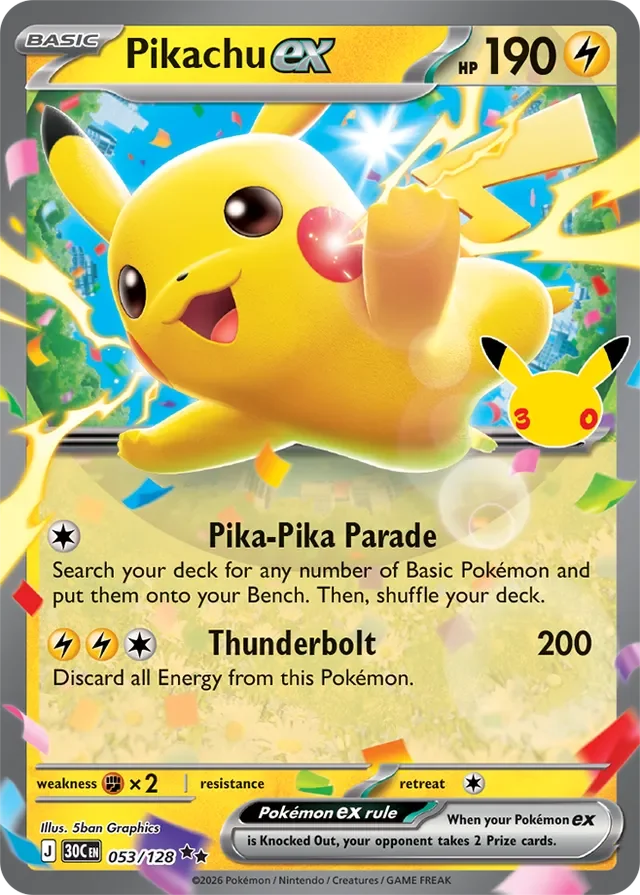 Pikachu ex 53/158 from 30th Celebration