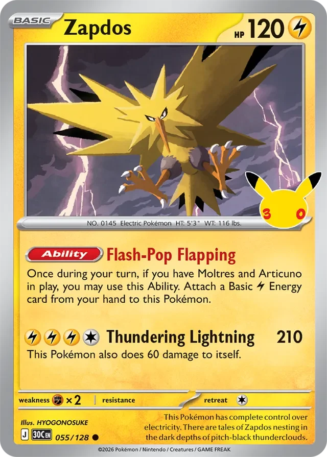 Zapdos 55/158 from 30th Celebration