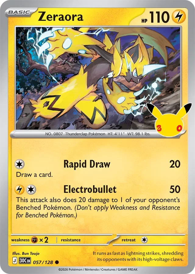 Zeraora 57/158 from 30th Celebration