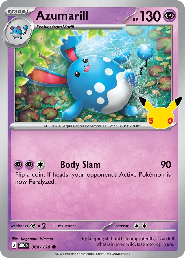Azumarill 68/158 from 30th Celebration