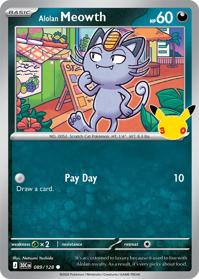 Alolan Meowth 89/158 from 30th Celebration