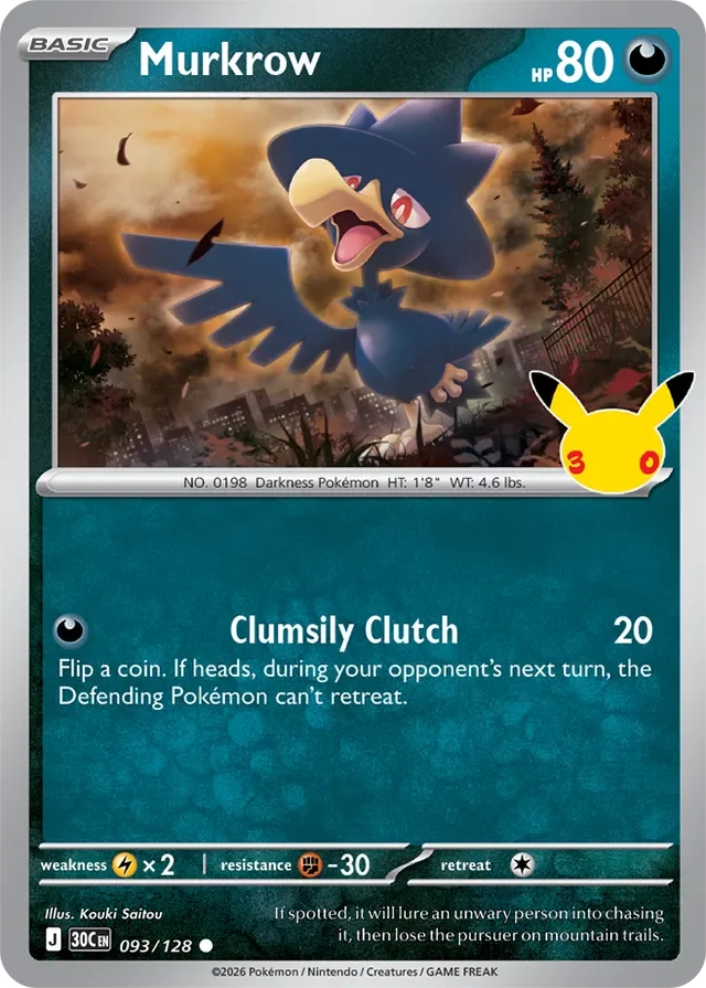 Murkrow 93/158 from 30th Celebration