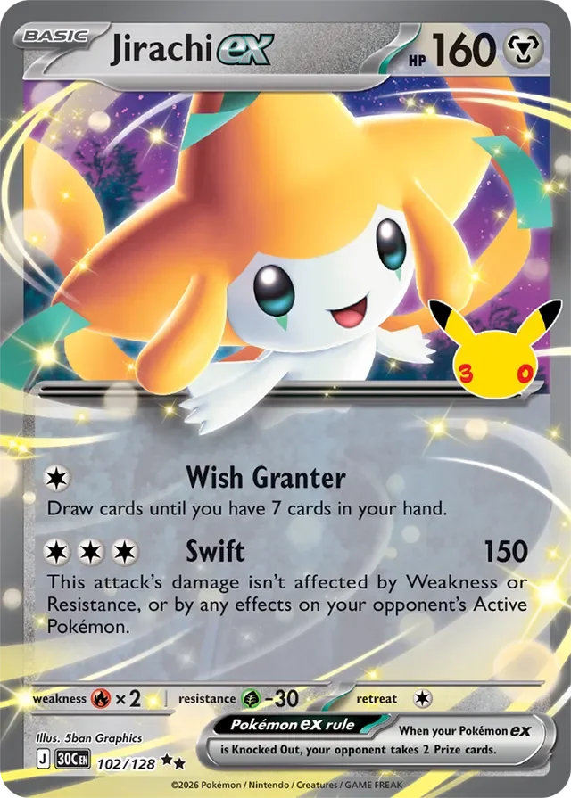 Jirachi ex 102/158 from 30th Celebration