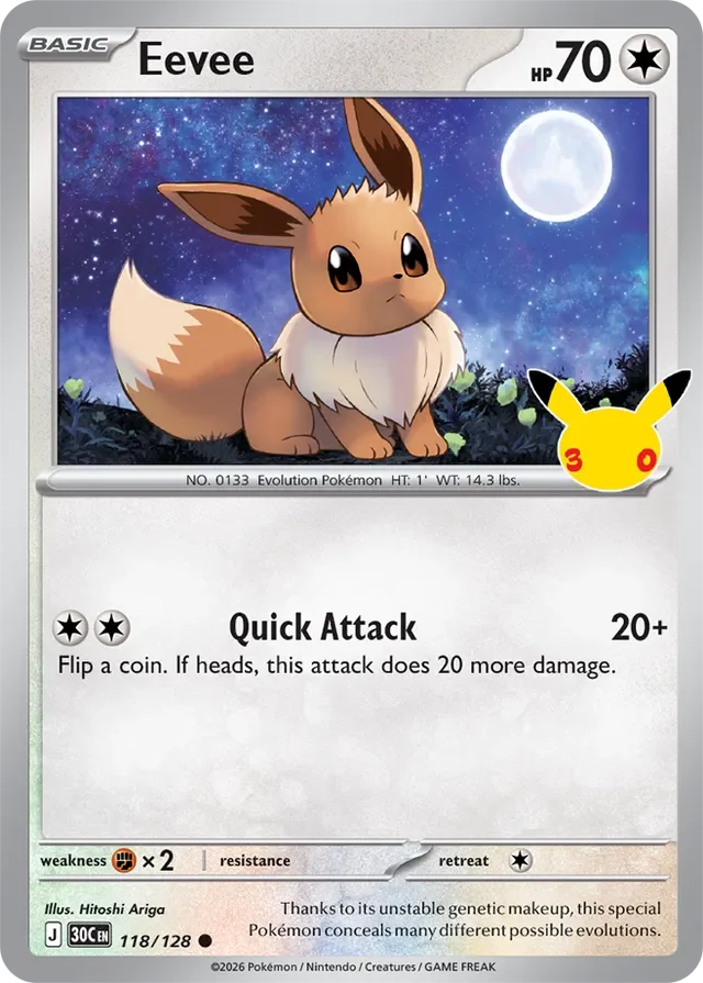 Eevee 118/158 from 30th Celebration