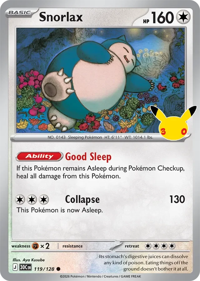 Snorlax 119/158 from 30th Celebration