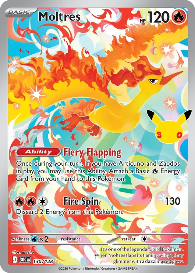 Moltres 130/158 from 30th Celebration