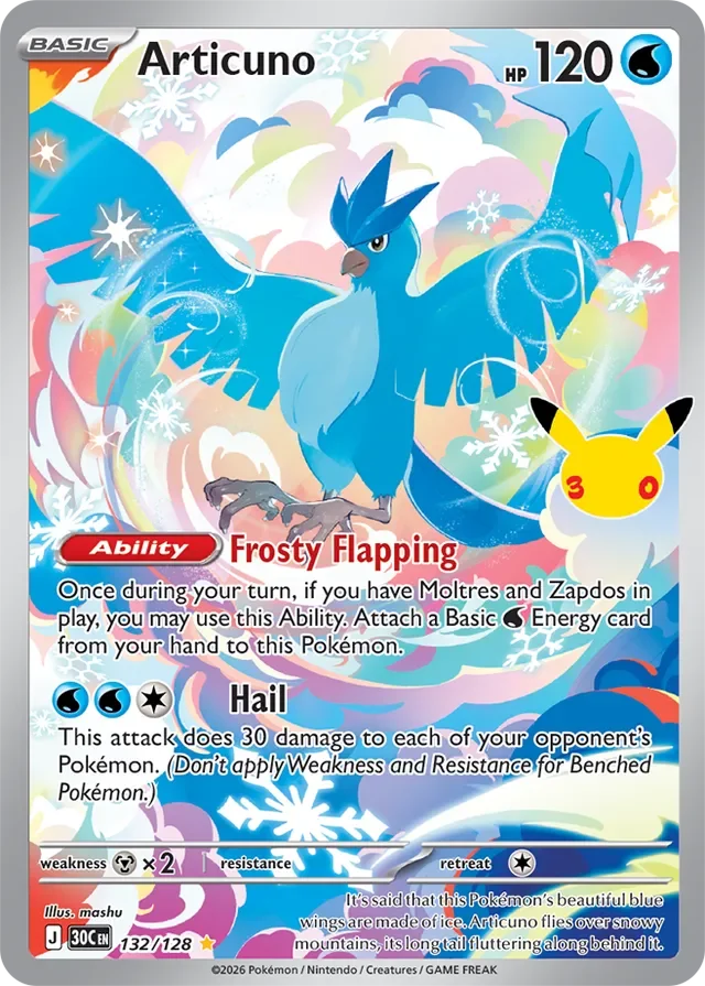 Articuno 132/158 from 30th Celebration
