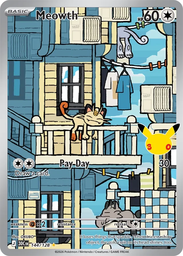 Meowth 144/158 from 30th Celebration