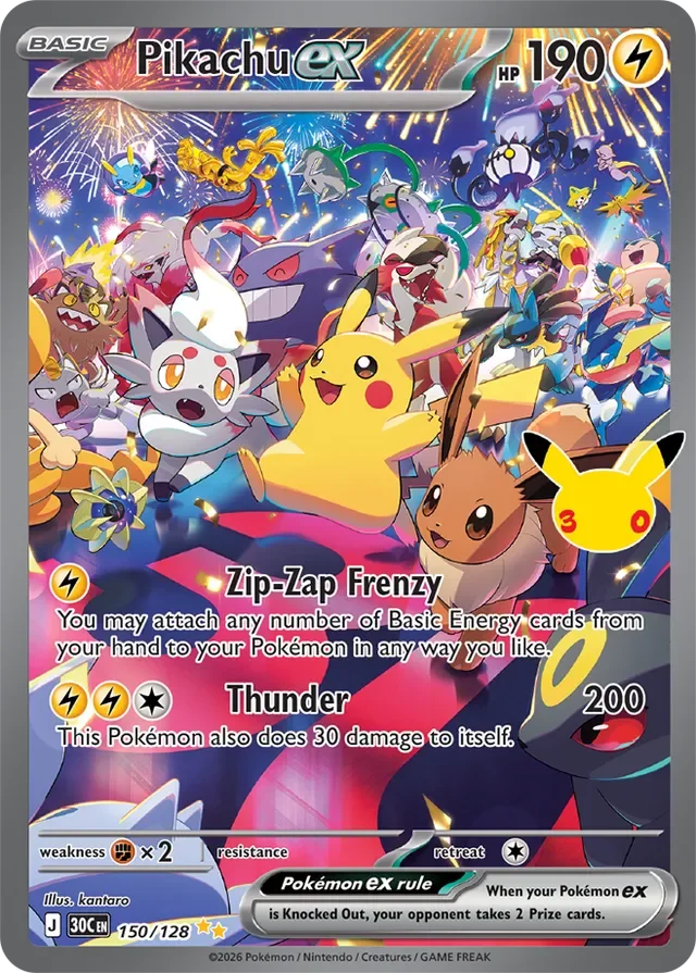 Pikachu ex 150/158 from 30th Celebration
