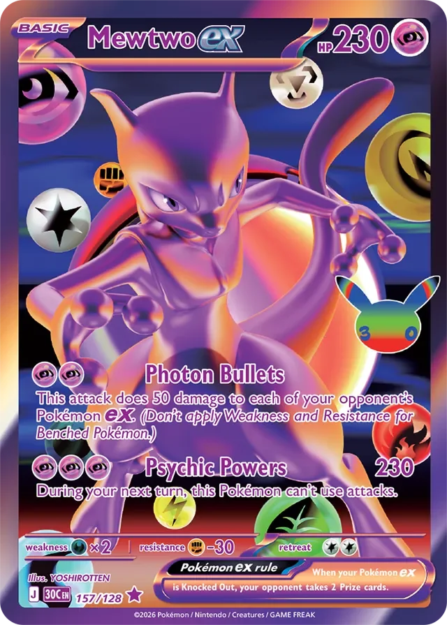 Mewtwo ex 157/158 from 30th Celebration