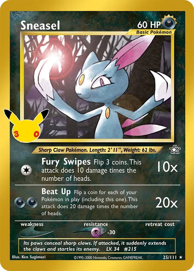 Sneasel 5/30 from 30th Celebration Classic Collection