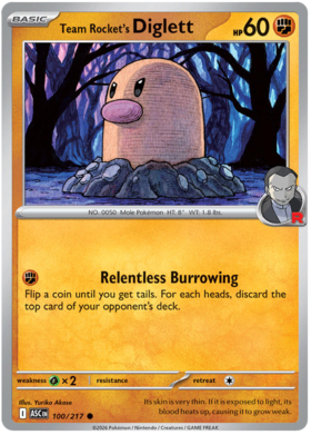 Team Rocket's Diglett 100/295 from Ascended Heroes