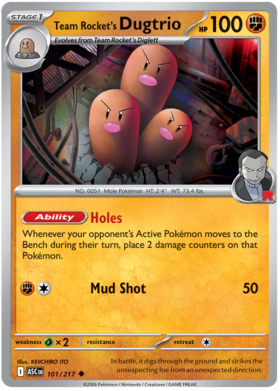 Team Rocket's Dugtrio 101/295 from Ascended Heroes