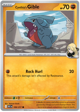 Cynthia's Gible 109/295 from Ascended Heroes