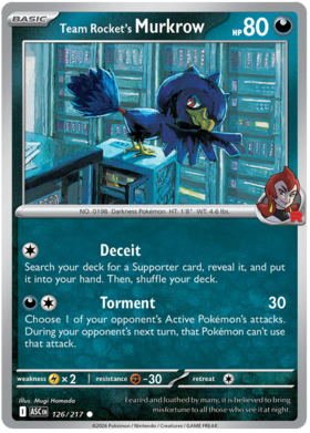 Team Rocket's Murkrow 126/295 from Ascended Heroes