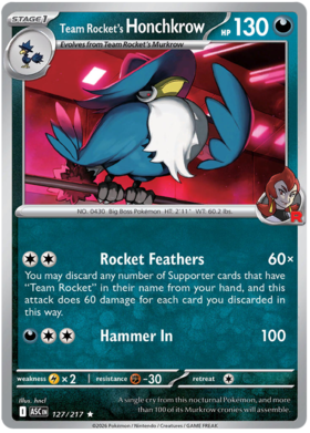 Team Rocket's Honchkrow 127/295 from Ascended Heroes