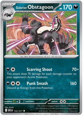 Galarian Obstagoon 132/295 from Ascended Heroes