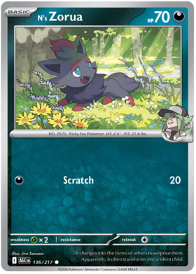 N's Zorua 136/295 from Ascended Heroes