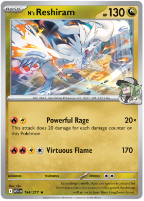 N's Reshiram 154/295 from Ascended Heroes