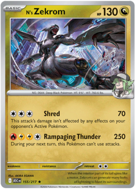 N's Zekrom 155/295 from Ascended Heroes