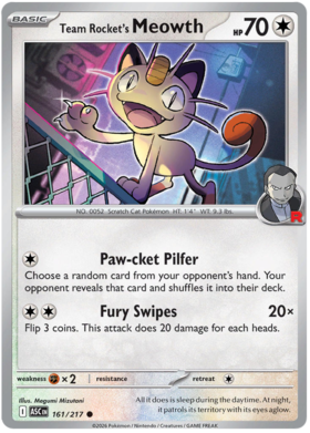 Team Rocket's Meowth 161/295 from Ascended Heroes