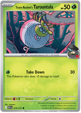 Team Rocket's Tarountula 18/295 from Ascended Heroes