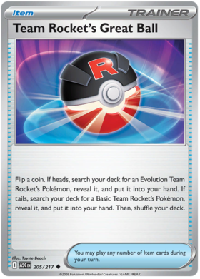 Team Rocket's Great Ball 205/295 from Ascended Heroes