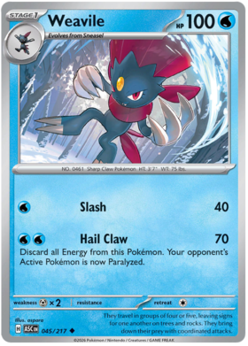 Weavile 45/295 from Ascended Heroes