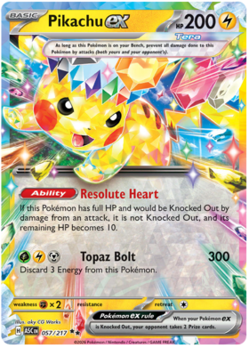 Pikachu ex 57/295 from Ascended Heroes