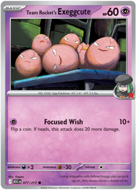 Team Rocket's Exeggcute 77/295 from Ascended Heroes