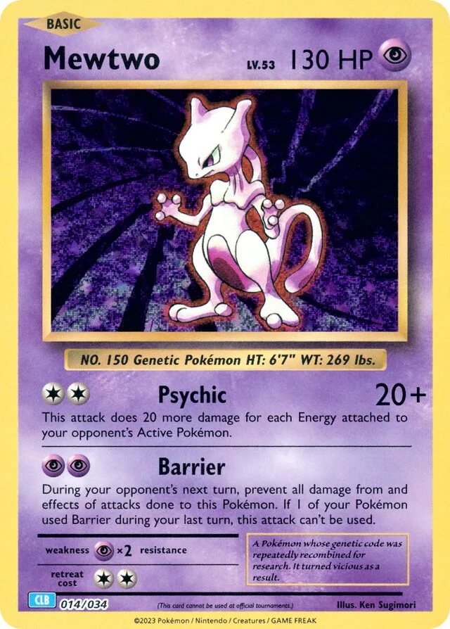Mewtwo 14/34 from Pokémon TCG Classic (Blastoise)