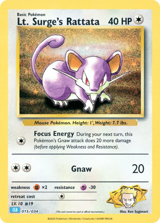 Lt. Surge's Rattata 15/34 from Pokémon TCG Classic (Blastoise)