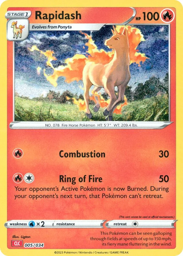 Rapidash 5/34 from Pokémon TCG Classic (Charizard)