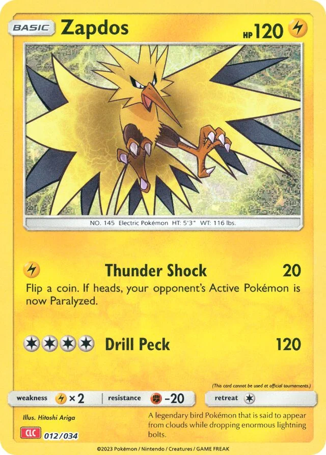 Zapdos 12/34 from Pokémon TCG Classic (Charizard)