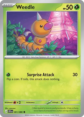 Weedle 1/122 from Chaos Rising