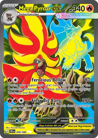 Mega Pyroar ex 99/122 from Chaos Rising
